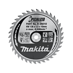 Makita pilový kotouč Specialized na dřevo 136 x 1,5 x 10 mm 36z (B-09210)