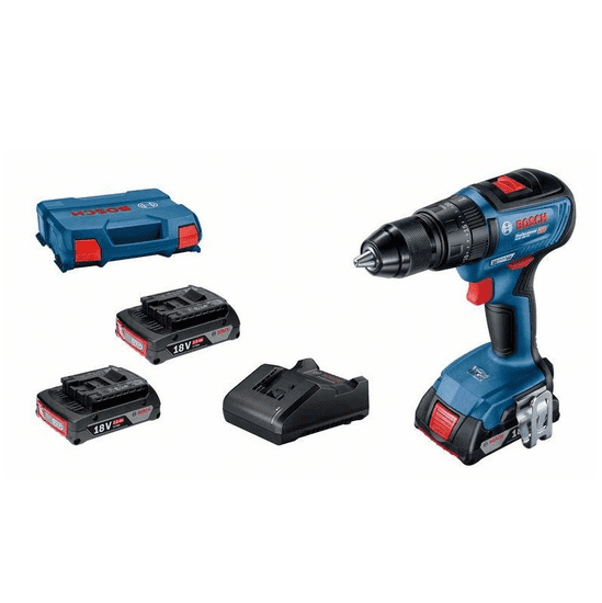 BOSCH Professional profesionální set GSB 18V-50 + 3× GBA 2,0Ah + GAL 18V-20 v kufru L-CASE (06019H5121)