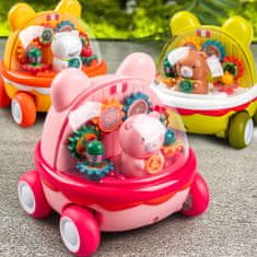 CAB Toys Natahovací autíčko pro děti Medvídek - žltý