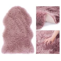 vyprodejpovleceni Růžový koberec DOKKA z umělé ovčí kůže 75x150cm
