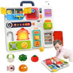 CAB Toys Montessori kuchyňka Busy Board světelná tabule se zvukovými efekty