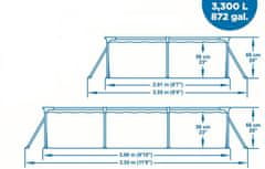 Bestway Bazén Steel Pro, 56411, kartušová filtrace, 300x201x66 cm