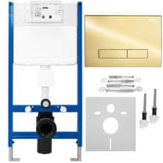 REA Podomítkový WC systém + tlačítka H - zlatý