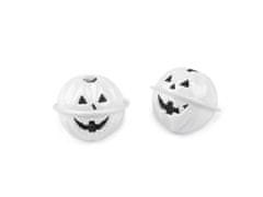 Rolnička dýně halloween Ø30, 40 mm - (Ø30 mm) bílá (2 ks)