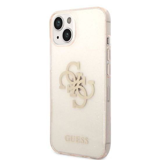 Apple Obal / kryt na Apple iPhone 14 Plus zlatý - Guess TPU Big 4G Full Glitter