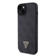 Apple Obal / kryt na Apple iPhone 15 Plus černý - Guess PU 4G Strass Triangle Metal Logo