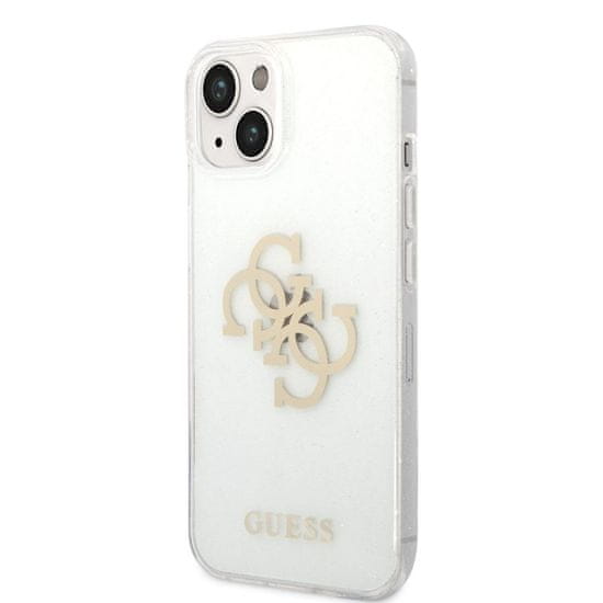 Apple Obal / kryt na Apple iPhone 14 Plus Transparentní - Guess TPU Big 4G Full Glitter