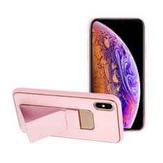 Apple Obal / kryt na Apple iPhone XR růžový - Leather Case se stojánkem