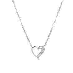 Něžný stříbrný náhrdelník Srdce AJNA0015 (řetízek, přívěsek)