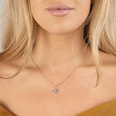 Krásný stříbrný náhrdelník s motýlkem AJNA0028
