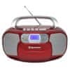 Radiomagnetofon , RCR-4635UMPRD, PLL FM, CD MP3, USB, AUX in, červená