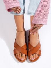 Amiatex Praktické nazouváky dámské hnědé platforma + Ponožky Gatta Calzino Strech, odstíny hnědé a béžové, 40