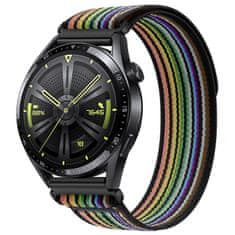 BStrap Velcro Nylon řemínek na Garmin Vivoactive 5, black rainbow