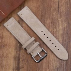 BStrap Suede Leather řemínek na Garmin Vivoactive 5, beige