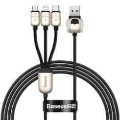 BASEUS Kabel Baseus Rapid Series 3v1, USB/Micro USB, Lightning, USB-C, 1,2m (CASX010001) černý