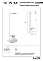 BPS-koupelny OMEGA: Stojan s držákem toaletního papíru a WC štětkou - 104836012