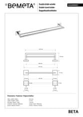 BPS-koupelny BETA: Držák ručníků dvojitý, 600 mm - 132204052