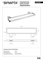 BPS-koupelny VIA: Držák ručníků dvojitý, 500 mm - 135004082