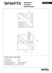 BPS-koupelny Ikona – Kouření zakázáno, čtverec, mat - 111022055