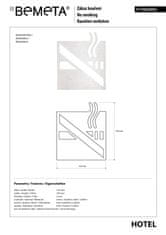 BPS-koupelny Ikona – Kouření zakázáno, čtverec, lesk - 111022052