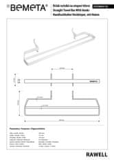 BPS-koupelny RAWELL: Držák ručníků na topné těleso, 320 mm, bílý - 101604174