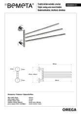 BPS-koupelny OMEGA: Držák ručníků trojitý otočný, 450 mm - 104204112