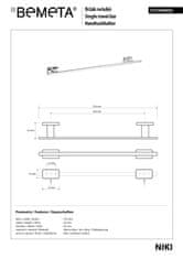 BPS-koupelny NIKI: Držák ručníků, 450 mm - 153104042