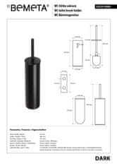 BPS-koupelny DARK: WC štětka na postavení/pověšení - 102313060