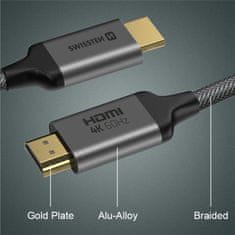 SWISSTEN kabel HDMI na HDMI 4K 60Hz 2,0 m (75501102)