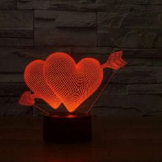 APT ZD98E Noční LED RGB lampička 3D srdce
