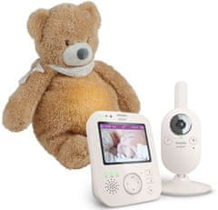 Philips Avent Chůvička dětská video SCD891/26 + NATTOU Uspáváček 4v1 Sleepy Bear Pale Brown 0m+