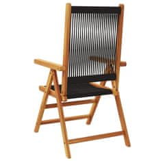 Vidaxl Polohovací zahradní židle 8 ks černé masivní akáciové dřevo