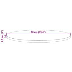 Vidaxl Stolní deska kulatá voskově hnědá Ø90 x 2,5 cm masivní borovice