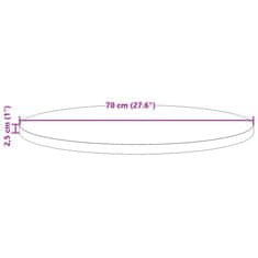Vidaxl Stolní deska kulatá voskově hnědá Ø70 x 2,5 cm masivní borovice
