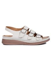 Amiatex Trendy dámské bílé sandály na klínku, bílé, 36