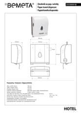 BPS-koupelny Zásobník papírových ručníků „Autocut“, 410 mm, plast, bílý - 121103116