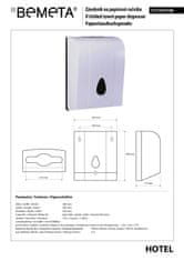 BPS-koupelny Zásobník papírových ručníků, 380 mm, plast, bílý - 121103106