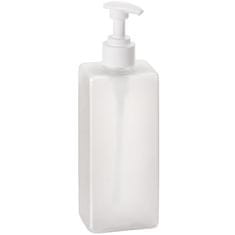 BPS-koupelny Plastová láhev hranatá průhledná s pumpičkou pro dávkovač mýdla, 500 ml - 131567703