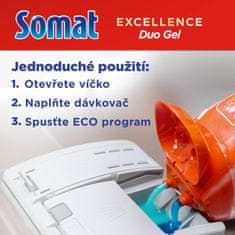 Somat Excellence Duo gel do myčky proti mastnotě 2 × 630 ml, 70 dávek