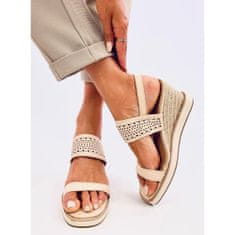 Elegantní sandály espadrille béžové barvy velikost 41