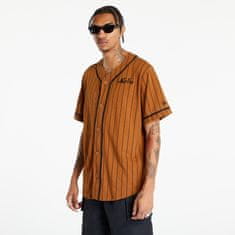 New Era Tričko Pinstripe Jersey Tee Brown XS XS Hnědá