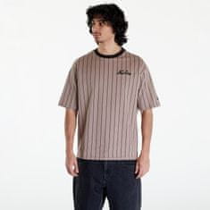 New Era Tričko Pinstripe Oversized T-Shirt UNISEX Ash Brown/ Black L Hnědá