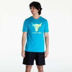 Under Armour Tričko Project Rock Payoff Graphic Short Sleeve Tee Circuit Teal/ Radial Turquoise/ High-Vis Yellow S S Modrá