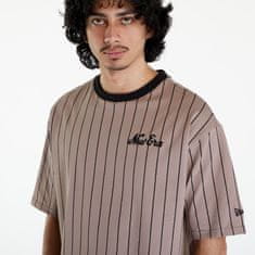 New Era Tričko Pinstripe Oversized T-Shirt UNISEX Ash Brown/ Black L Hnědá