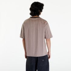 New Era Tričko Pinstripe Oversized T-Shirt UNISEX Ash Brown/ Black L Hnědá