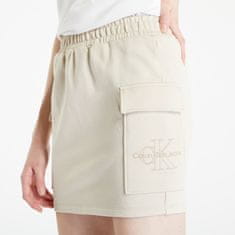 Calvin Klein Sukně Jeans Embroidered Monologo Straight Skirt Beige S Béžová