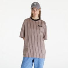 New Era Tričko Pinstripe Oversized T-Shirt UNISEX Ash Brown/ Black L Hnědá