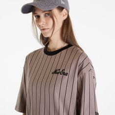 New Era Tričko Pinstripe Oversized T-Shirt UNISEX Ash Brown/ Black L Hnědá