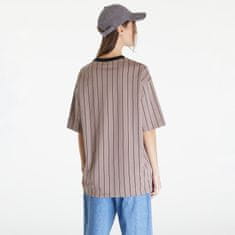 New Era Tričko Pinstripe Oversized T-Shirt UNISEX Ash Brown/ Black L Hnědá