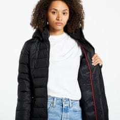 Tommy Hilfiger Kabát Tommy Jeans Basic Hooded Coat Black S Černá